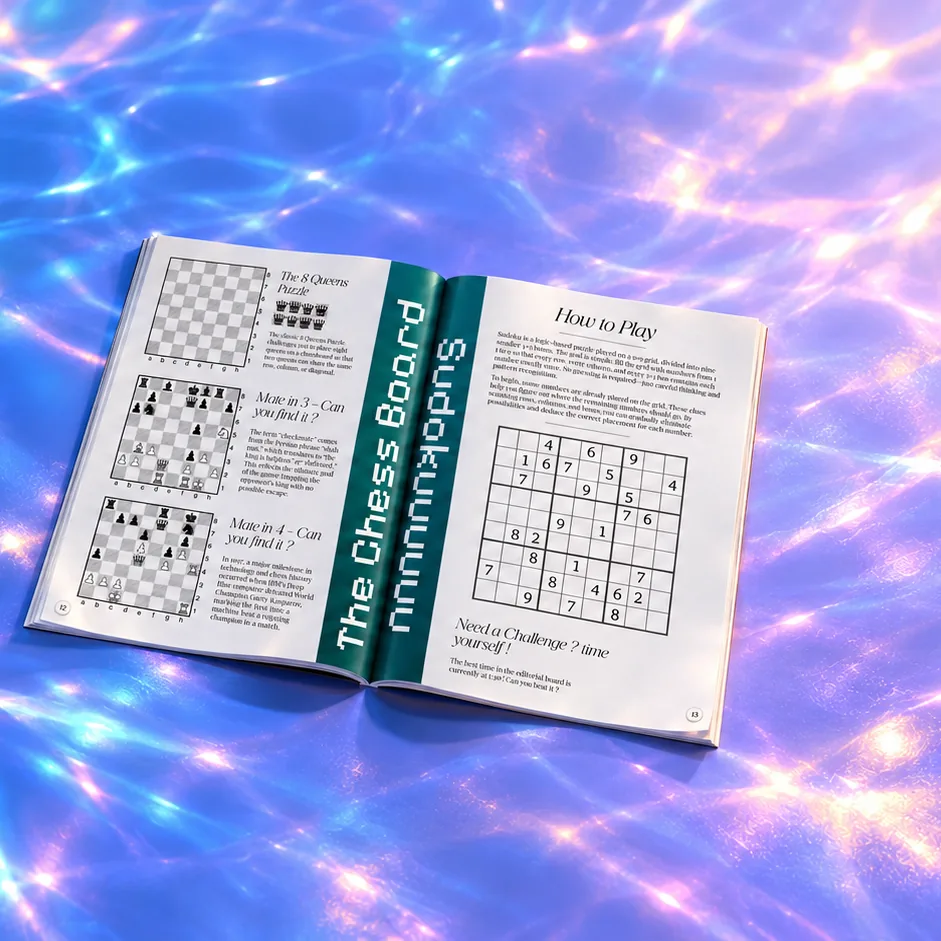 Chess puzzles and a sudoku grid